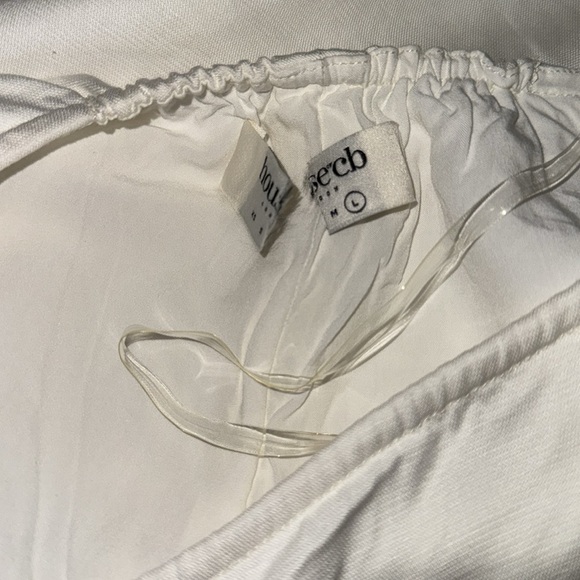 NEW HOUSE OF CB Cleo Drawstring White linen Pants Sz L - Picture 5 of 8